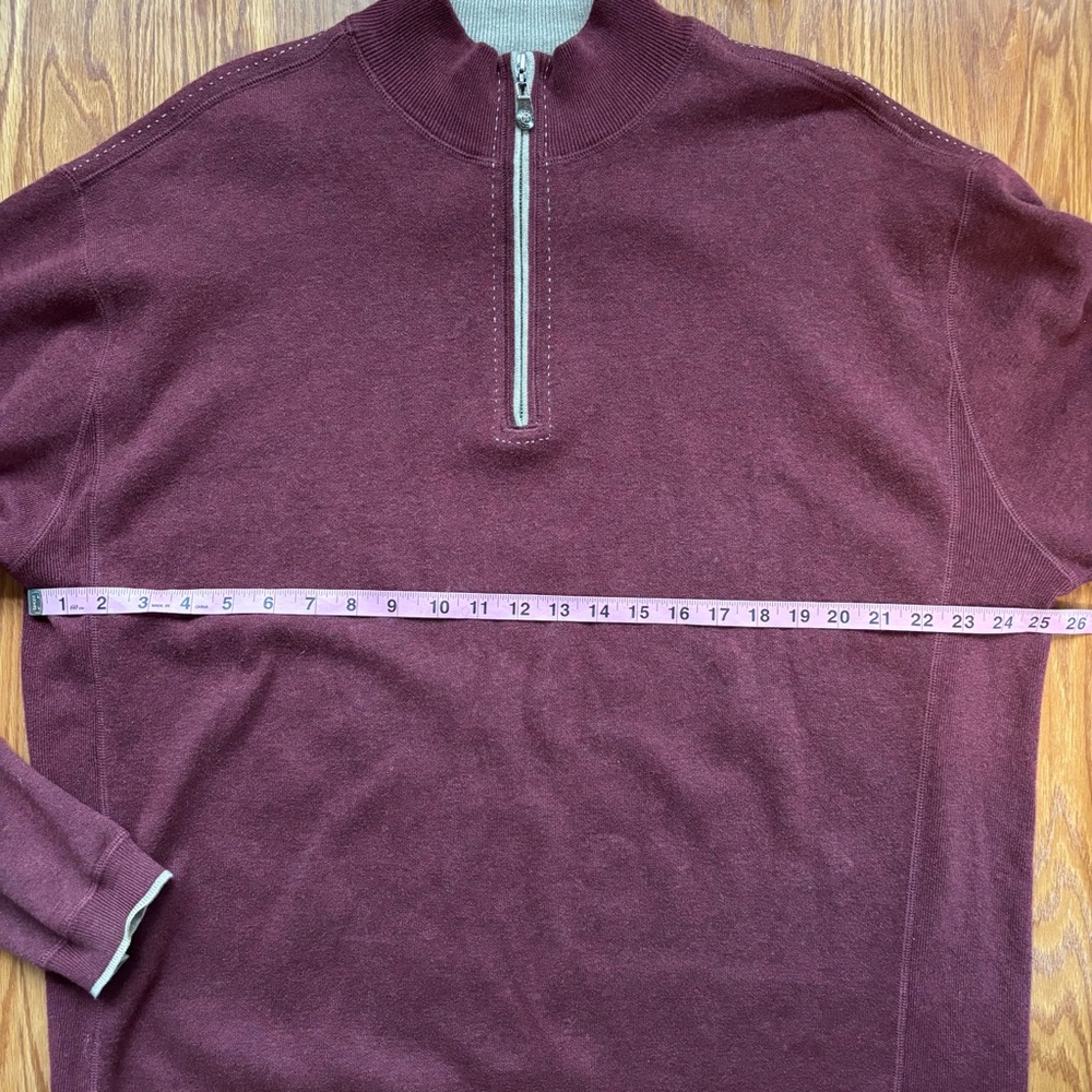 Nat Nast Quarter Zip Burgundy Sweater XL Cotton Blend Classic Casual Preppy - Picture 5 of 10